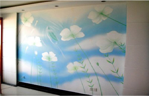  九龙画墙绘怎么画好白云的蓬松感？