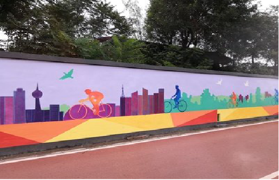  九龙墙体彩绘-围墙