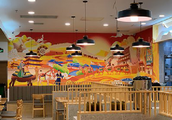  九龙商业空间彩绘介绍。