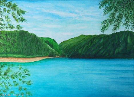  九龙在墙绘中，如何绘画绿水青山？